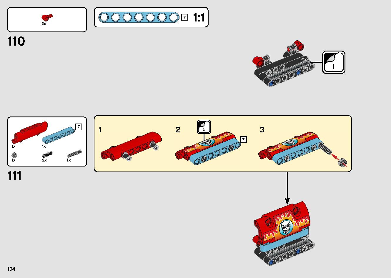 トラックとバイクのスタントショー 42106 レゴの商品情報 レゴの説明書・組立方法 104 page