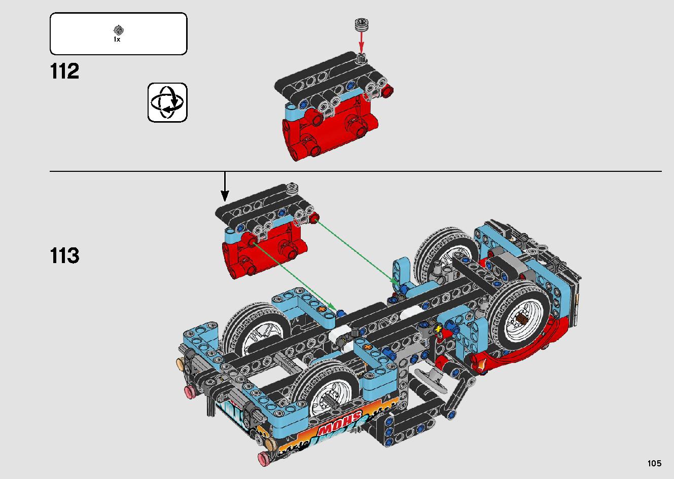 トラックとバイクのスタントショー 42106 レゴの商品情報 レゴの説明書・組立方法 105 page