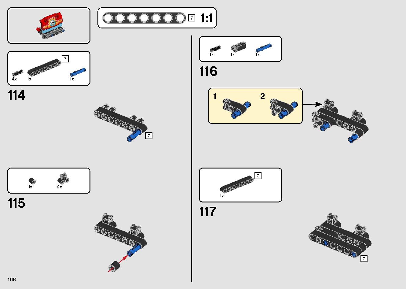 トラックとバイクのスタントショー 42106 レゴの商品情報 レゴの説明書・組立方法 106 page