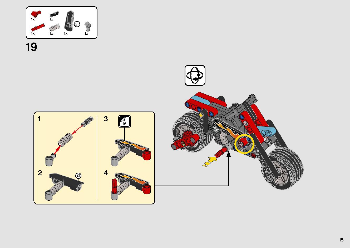 トラックとバイクのスタントショー 42106 レゴの商品情報 レゴの説明書・組立方法 15 page