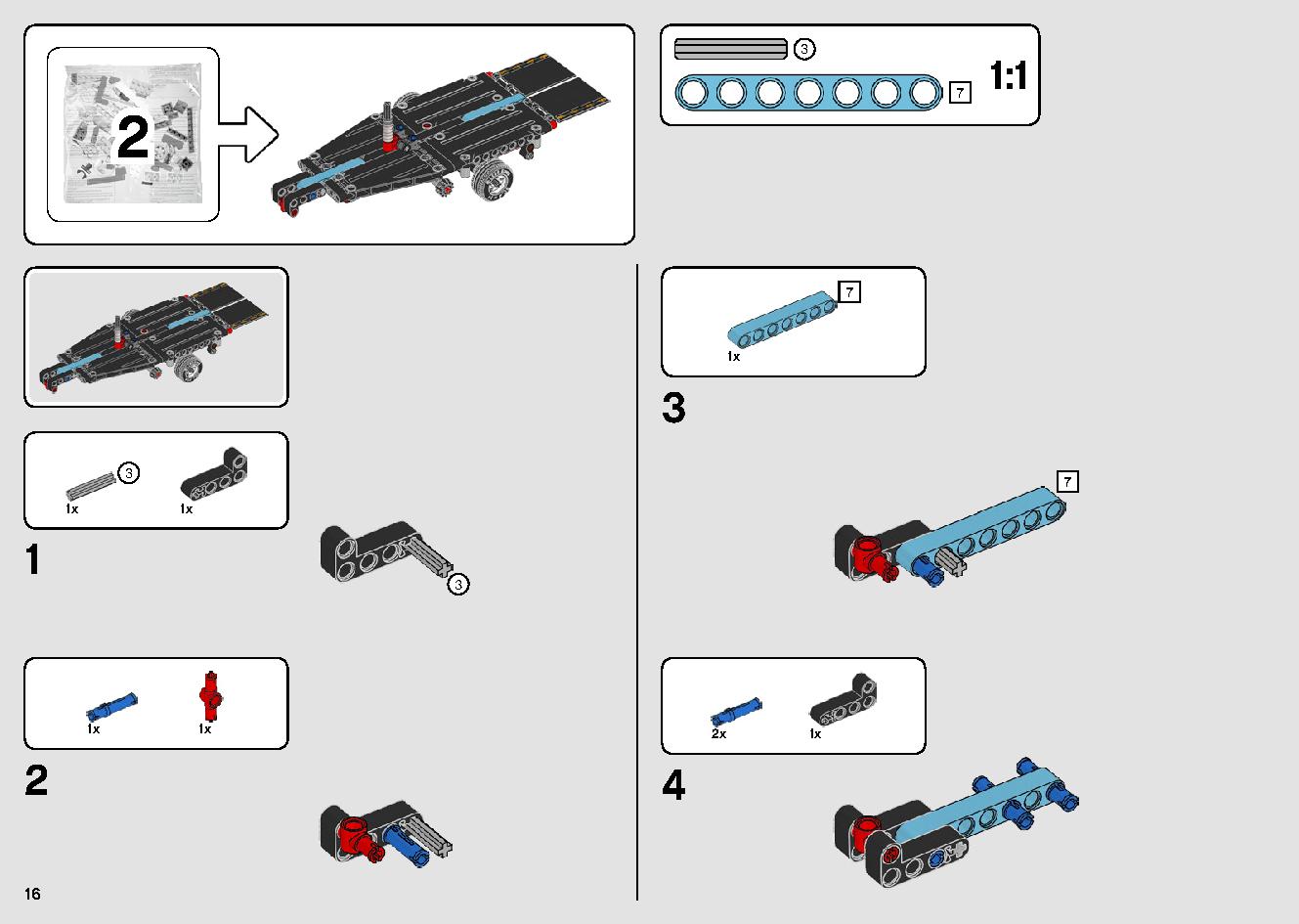 トラックとバイクのスタントショー 42106 レゴの商品情報 レゴの説明書・組立方法 16 page