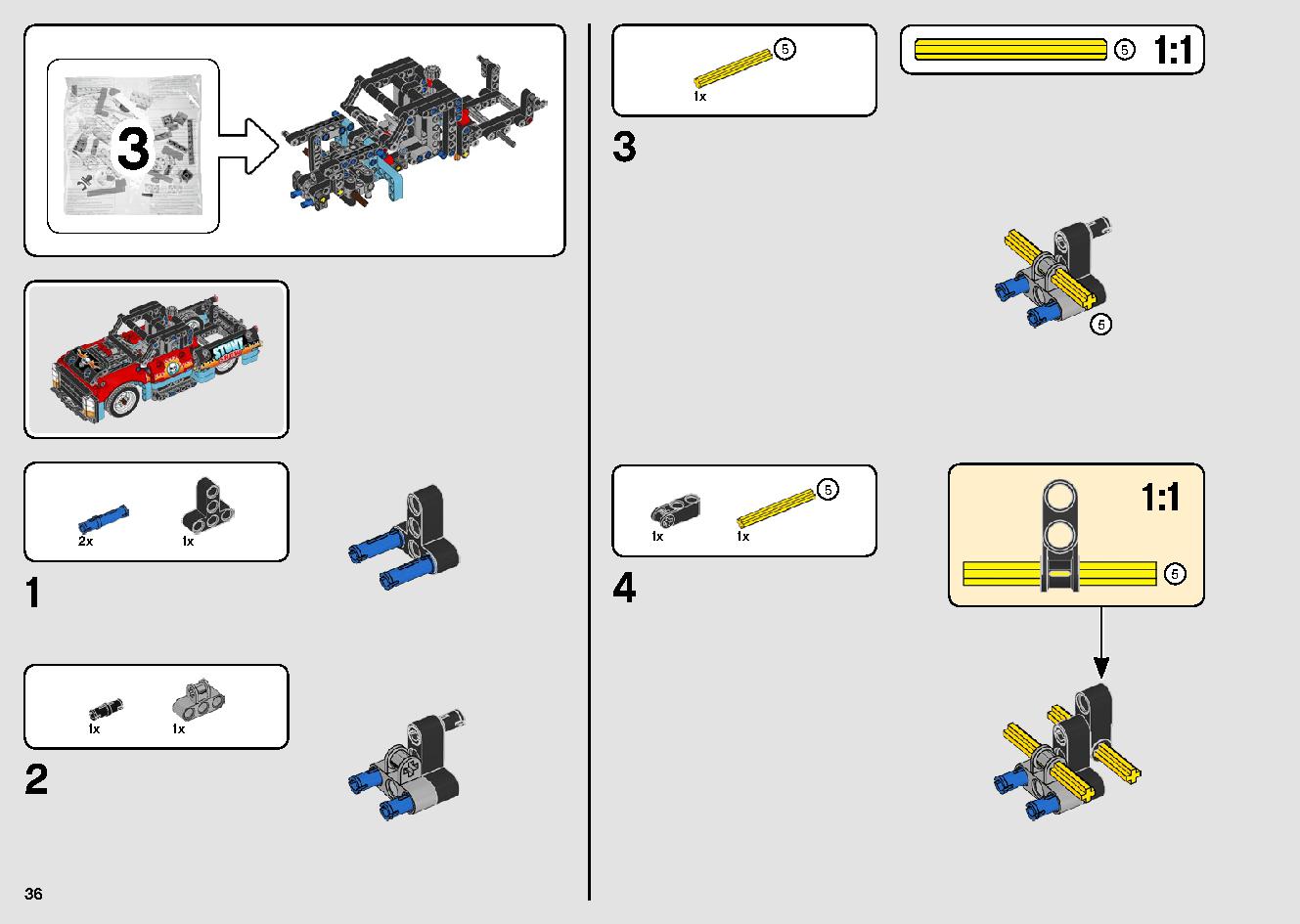 Stunt Show Truck & Bike 42106 LEGO information LEGO instructions 36 page