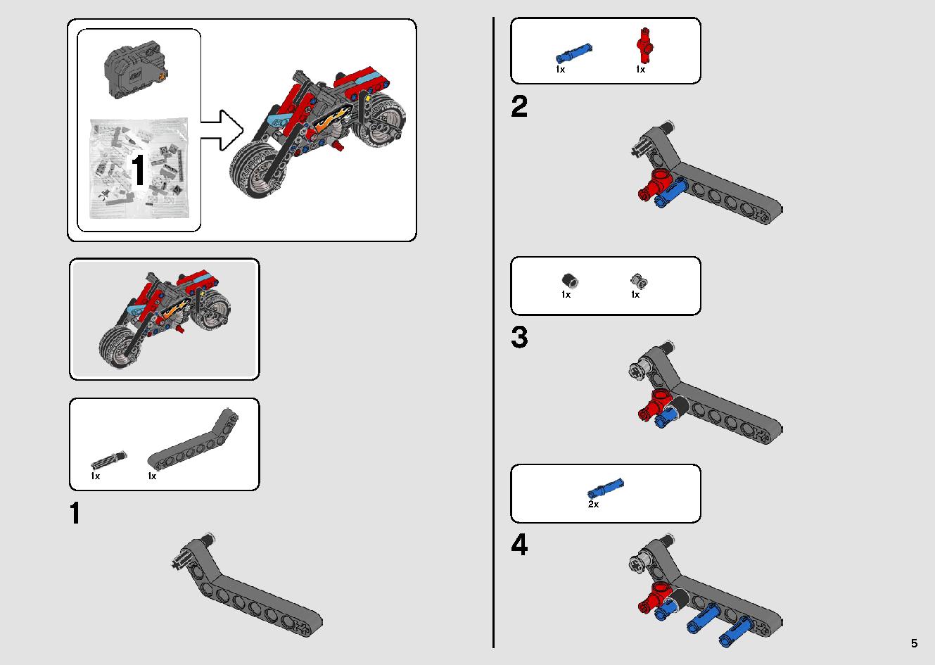 トラックとバイクのスタントショー 42106 レゴの商品情報 レゴの説明書・組立方法 5 page