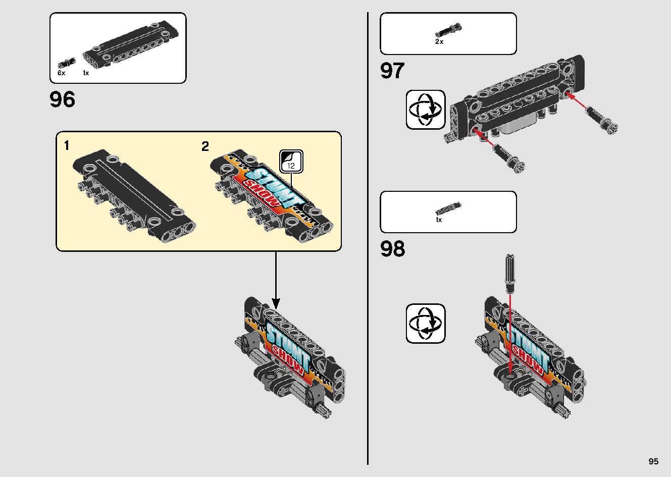 Stunt Show Truck & Bike 42106 LEGO information LEGO instructions 95 page