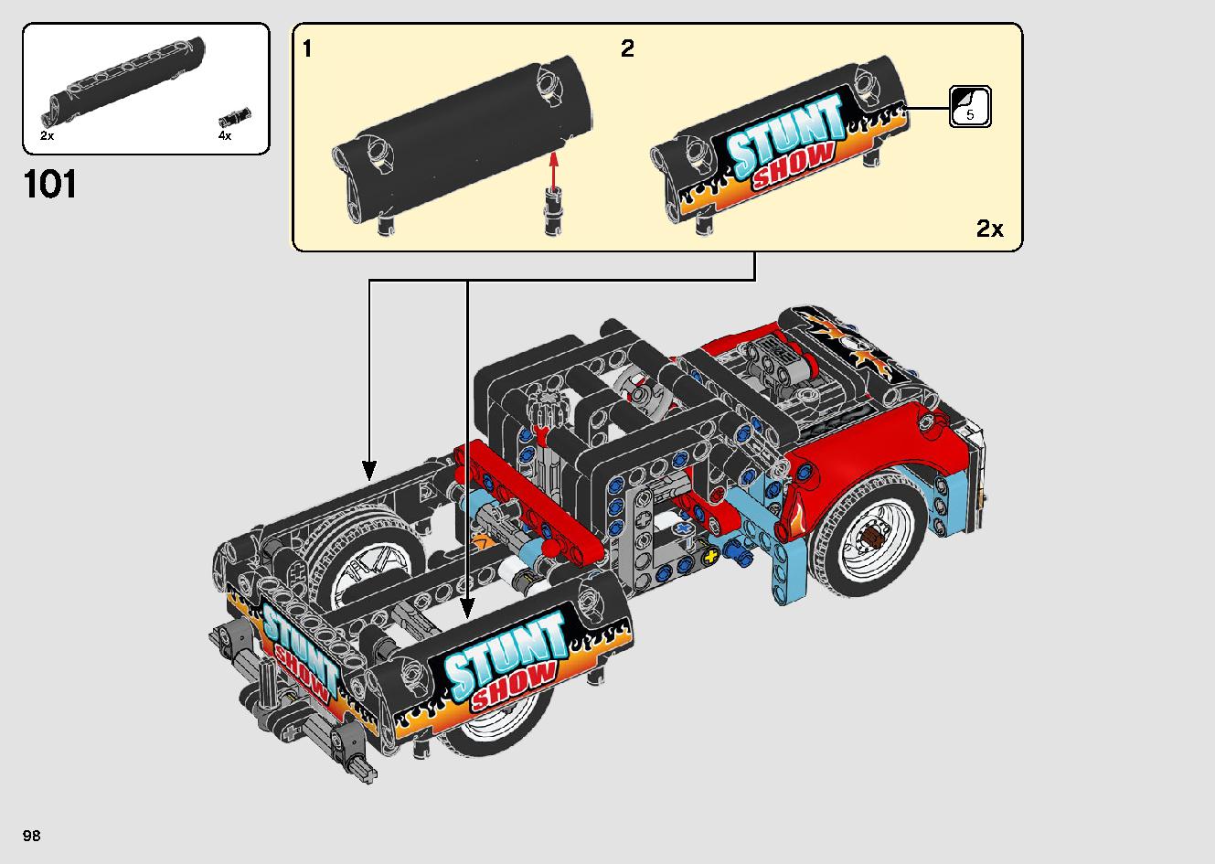 Stunt Show Truck & Bike 42106 LEGO information LEGO instructions 98 page