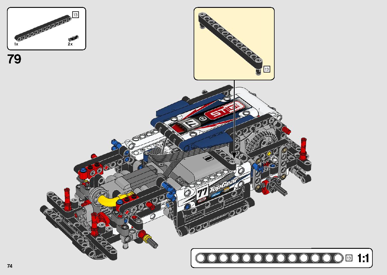 App-Controlled Top Gear Rally Car 42109 LEGO information LEGO instructions 74 page