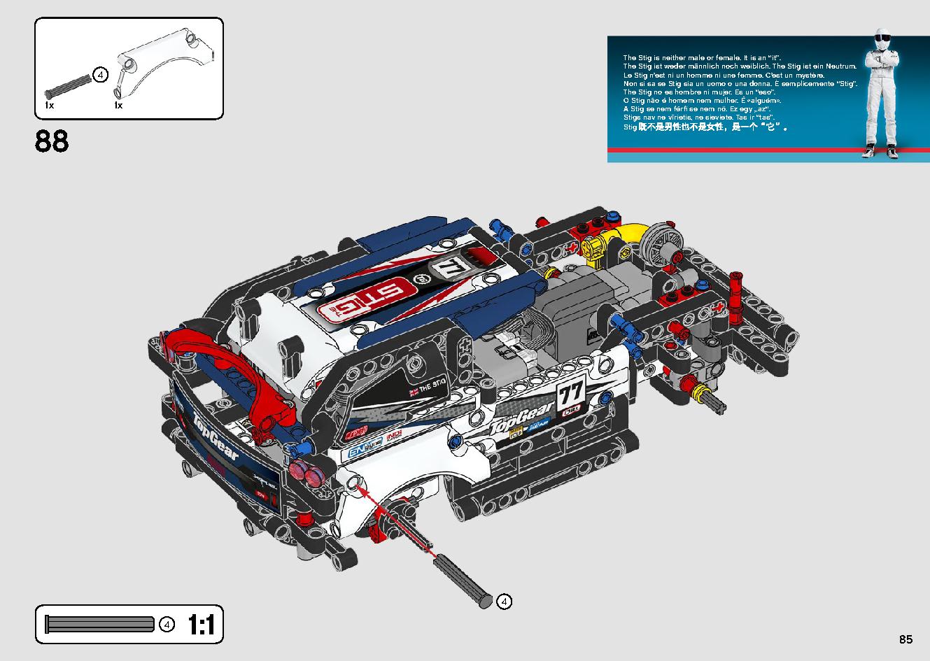 App-Controlled Top Gear Rally Car 42109 LEGO information LEGO instructions 85 page