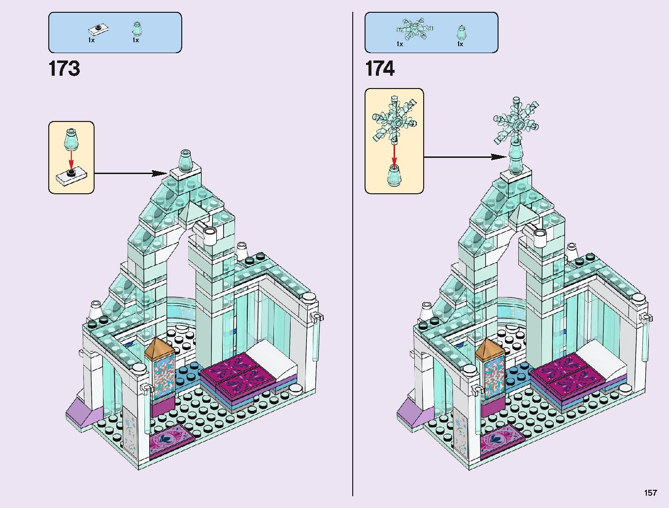 Elsa's Magical Ice Palace 43172 LEGO information LEGO instructions 157 page
