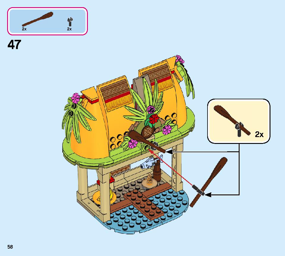 Moana's Island Home 43183 レゴの商品情報 レゴの説明書・組立方法 58 page