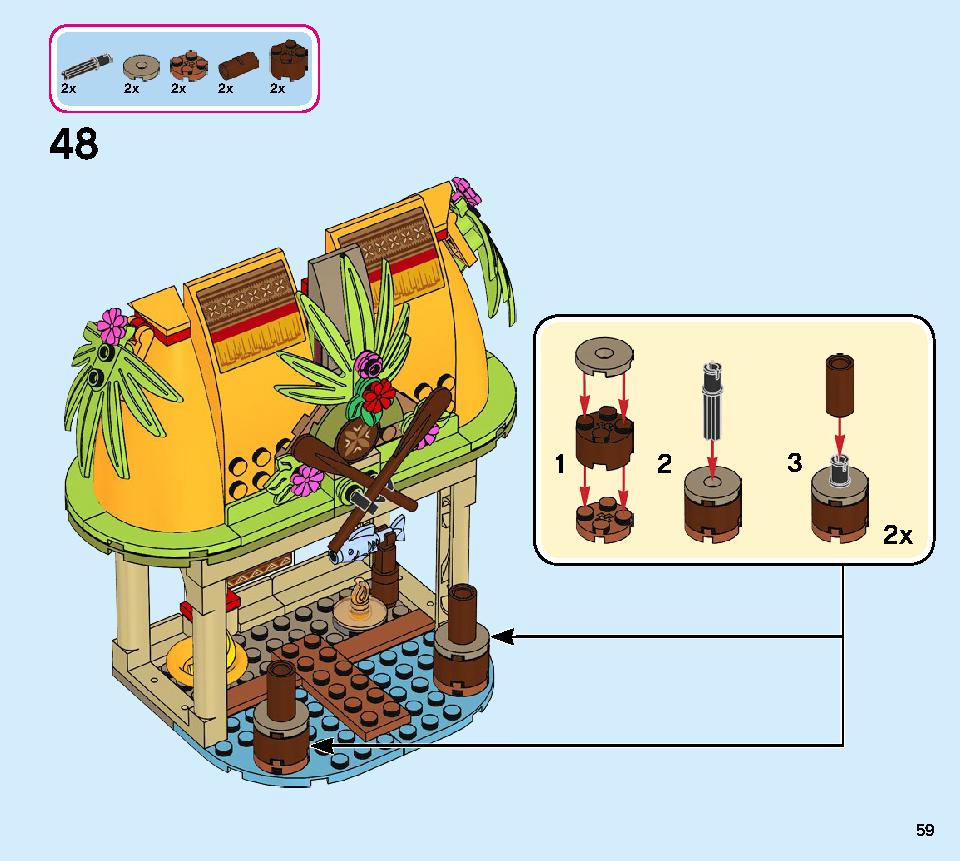 Moana's Island Home 43183 レゴの商品情報 レゴの説明書・組立方法 59 page