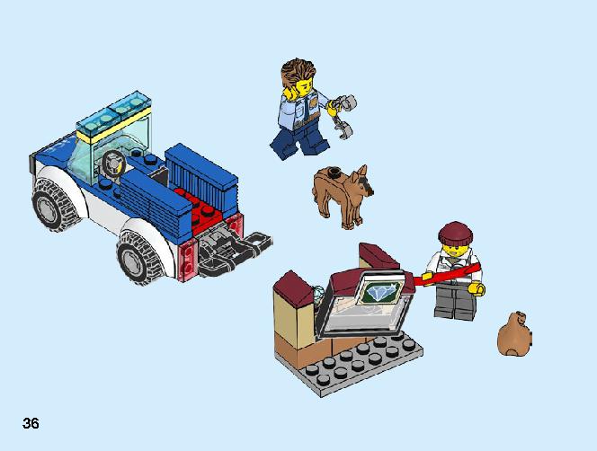 ポリス 警察犬の追跡 60241 レゴの商品情報 レゴの説明書・組立方法 36 page