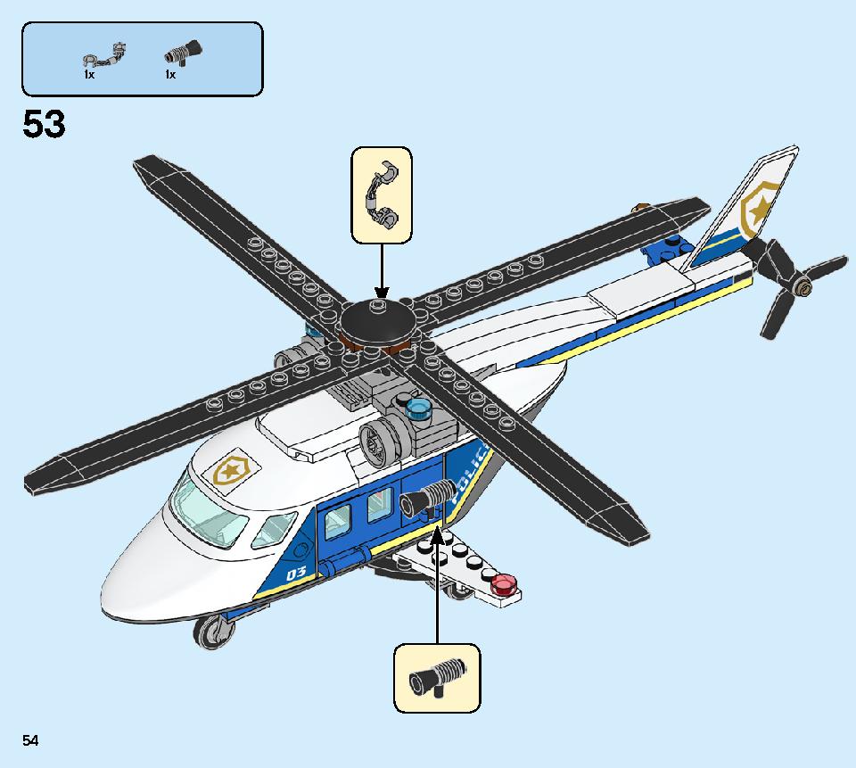 Police Helicopter Chase 60243 LEGO information LEGO instructions 54 page