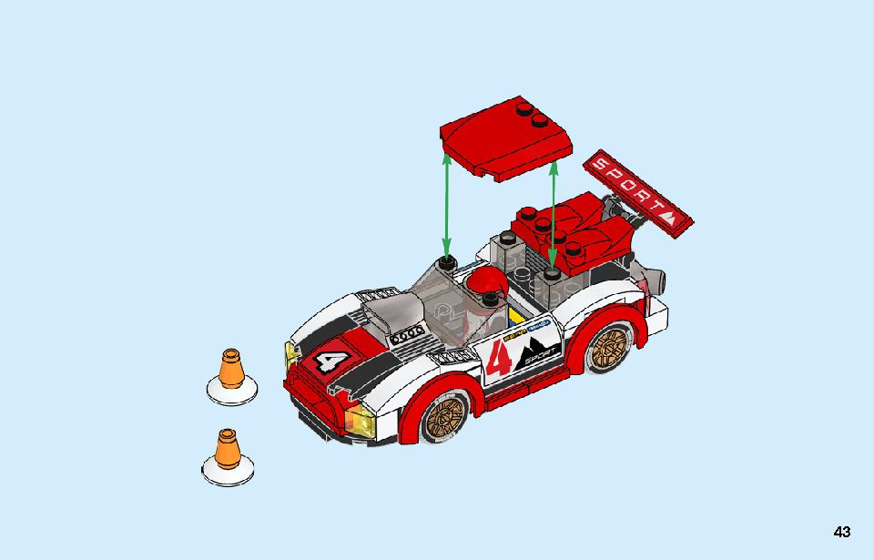 レーシングカー 60256 レゴの商品情報 レゴの説明書・組立方法 43 page