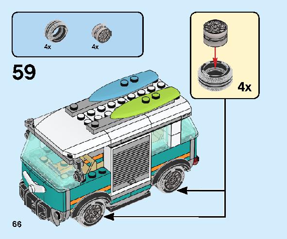 ガソリンスタンド 60257 レゴの商品情報 レゴの説明書・組立方法 66 page