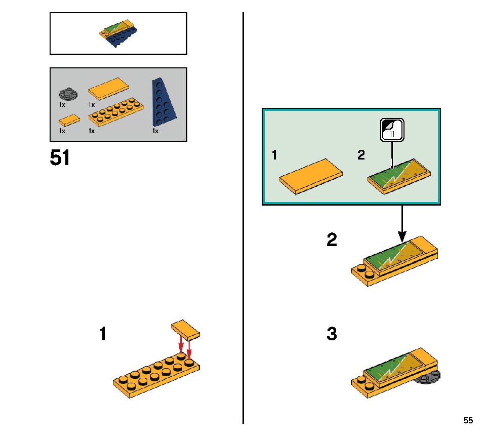 エル・フエゴのスタント飛行機 70429 レゴの商品情報 レゴの説明書・組立方法 55 page