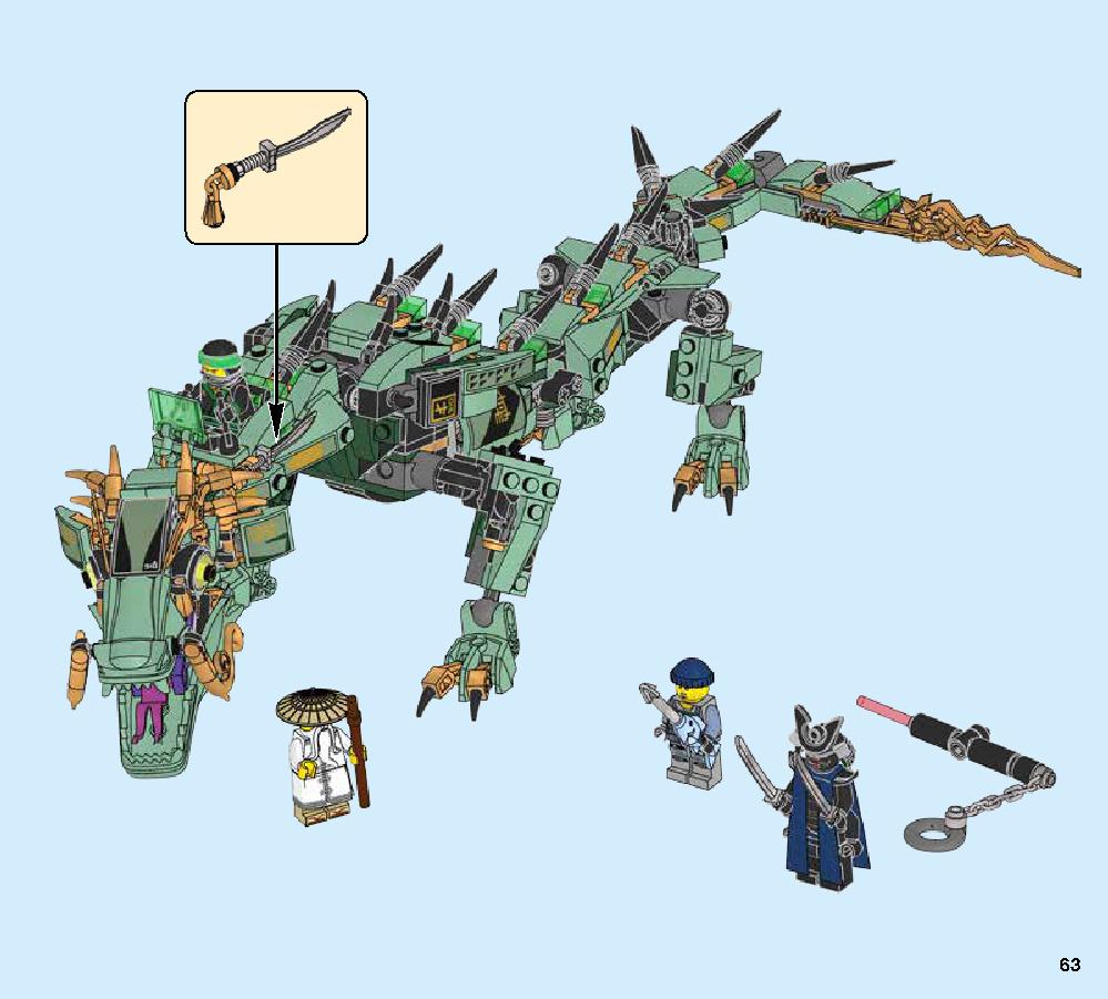 Green Ninja Mech Dragon 70612 LEGO information LEGO instructions 63 page