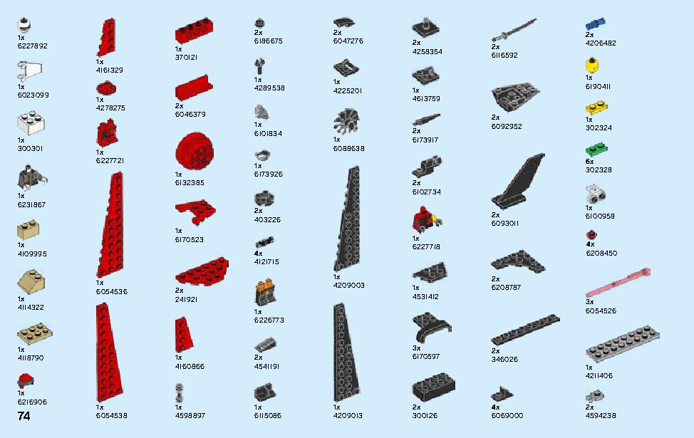 ニンジャ・バトル・ファイター 70650 レゴの商品情報 レゴの説明書・組立方法 74 page