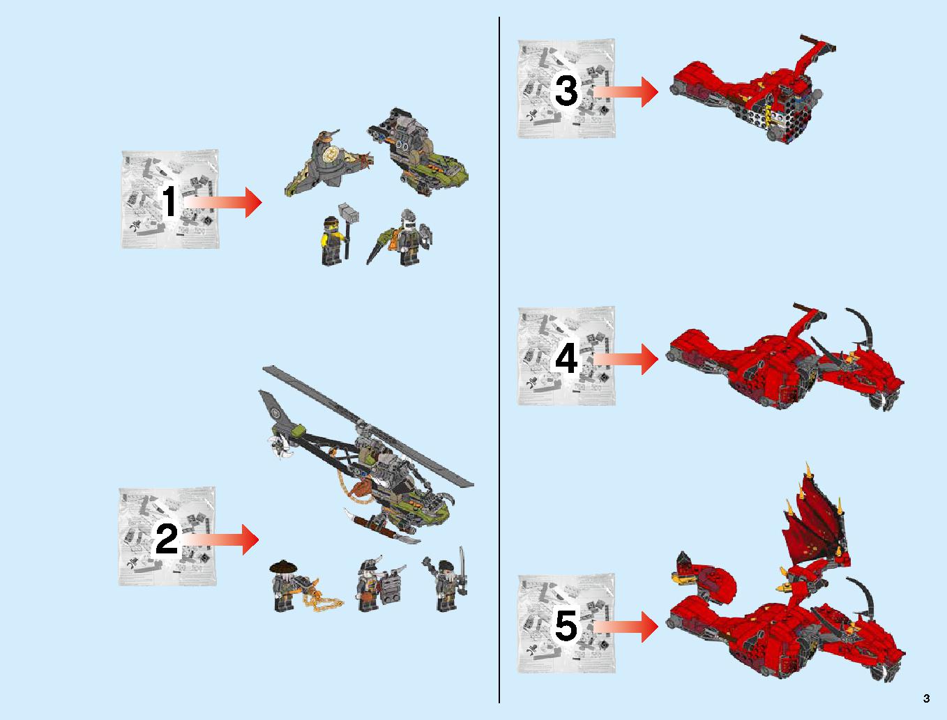 伝説のエレメントドラゴン：メリュジーナ 70653 レゴの商品情報 レゴの説明書・組立方法 3 page