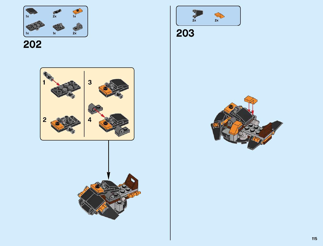 ハンティング・デスストライカー 70654 レゴの商品情報 レゴの説明書・組立方法 115 page