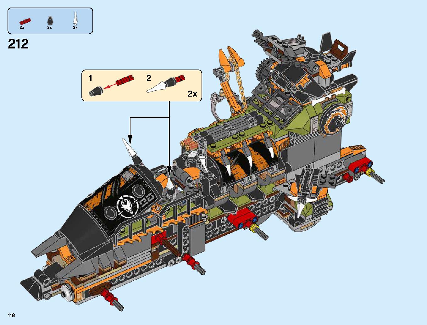 ハンティング・デスストライカー 70654 レゴの商品情報 レゴの説明書・組立方法 118 page