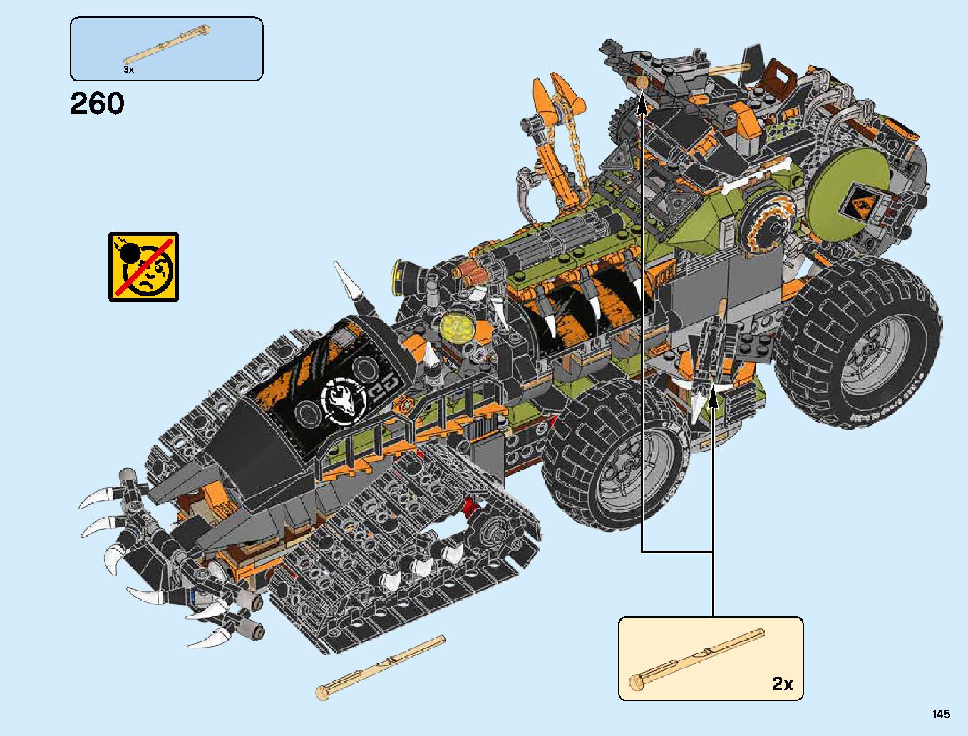 ハンティング・デスストライカー 70654 レゴの商品情報 レゴの説明書・組立方法 145 page