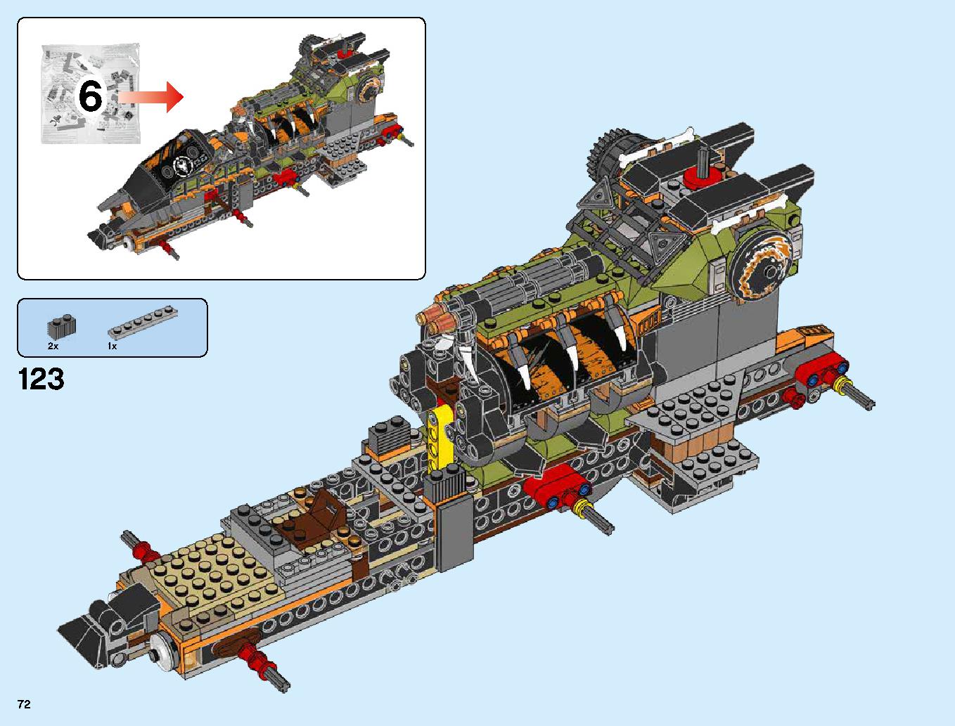 ハンティング・デスストライカー 70654 レゴの商品情報 レゴの説明書・組立方法 72 page