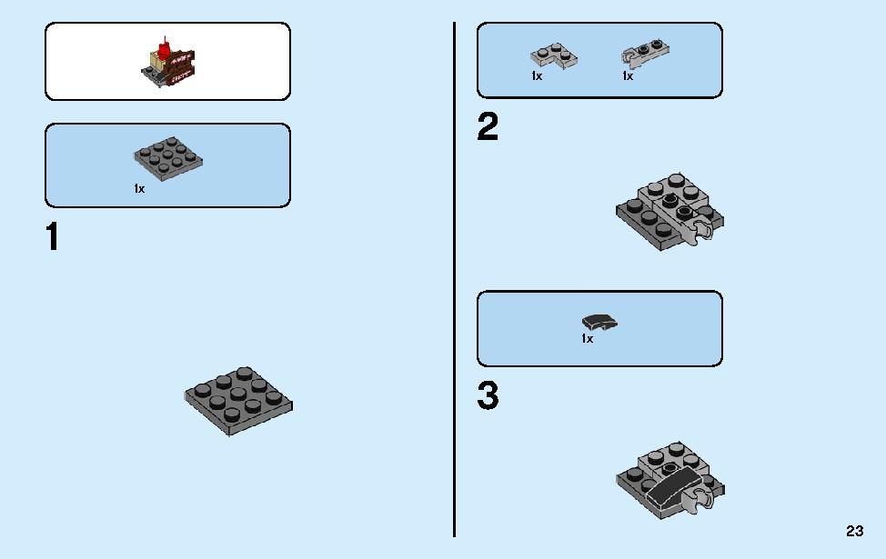 Kai’s Blade Cycle & Zane’s Snowmobile 70667 LEGO information LEGO instructions 23 page
