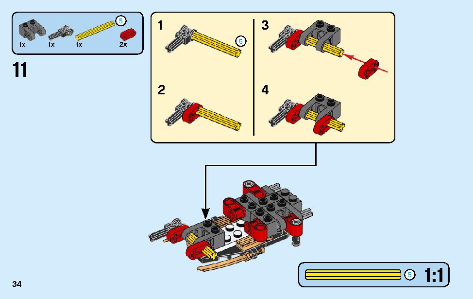 Kai’s Blade Cycle & Zane’s Snowmobile 70667 LEGO information LEGO instructions 34 page