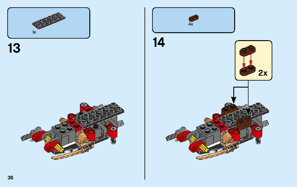 Kai’s Blade Cycle & Zane’s Snowmobile 70667 LEGO information LEGO instructions 36 page