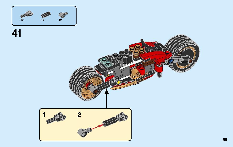 Kai’s Blade Cycle & Zane’s Snowmobile 70667 LEGO information LEGO instructions 55 page