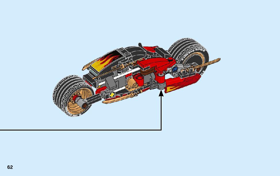 Kai’s Blade Cycle & Zane’s Snowmobile 70667 LEGO information LEGO instructions 62 page