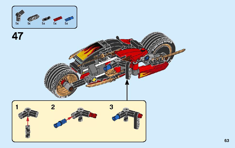 Kai’s Blade Cycle & Zane’s Snowmobile 70667 LEGO information LEGO instructions 63 page