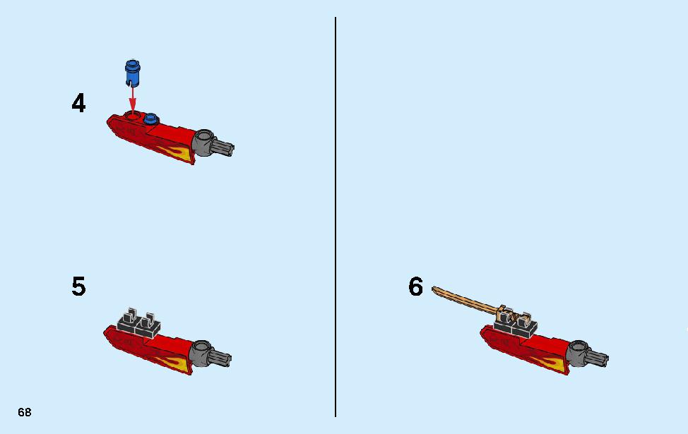 Kai’s Blade Cycle & Zane’s Snowmobile 70667 LEGO information LEGO instructions 68 page