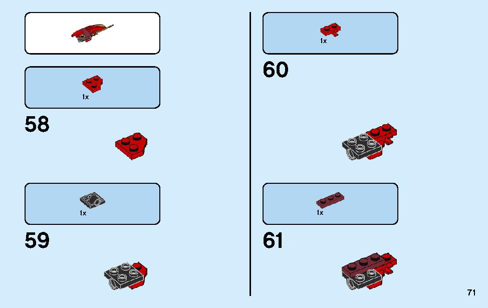 Kai’s Blade Cycle & Zane’s Snowmobile 70667 LEGO information LEGO instructions 71 page