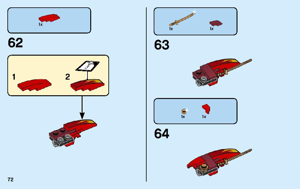 Kai’s Blade Cycle & Zane’s Snowmobile 70667 LEGO information LEGO instructions 72 page