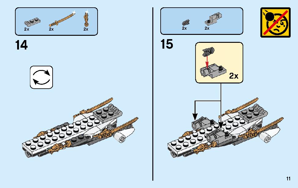 Kai’s Blade Cycle & Zane’s Snowmobile 70667 LEGO information LEGO instructions 11 page
