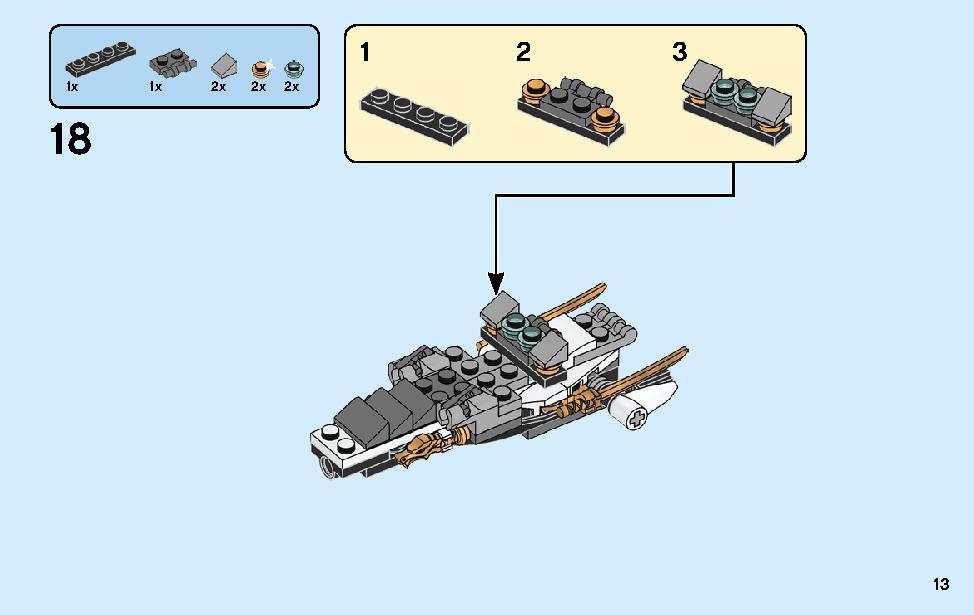Kai’s Blade Cycle & Zane’s Snowmobile 70667 LEGO information LEGO instructions 13 page