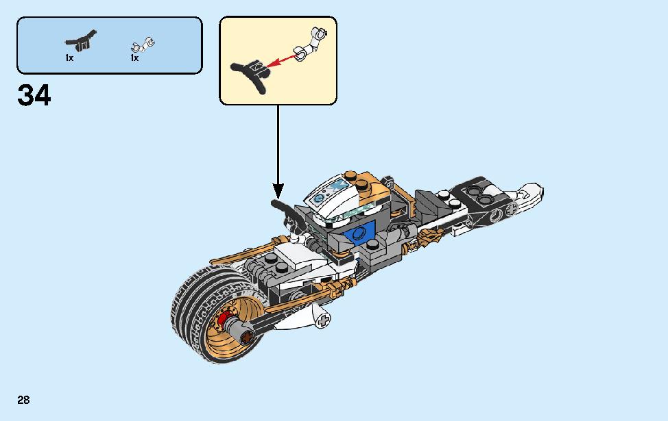 Kai’s Blade Cycle & Zane’s Snowmobile 70667 LEGO information LEGO instructions 28 page