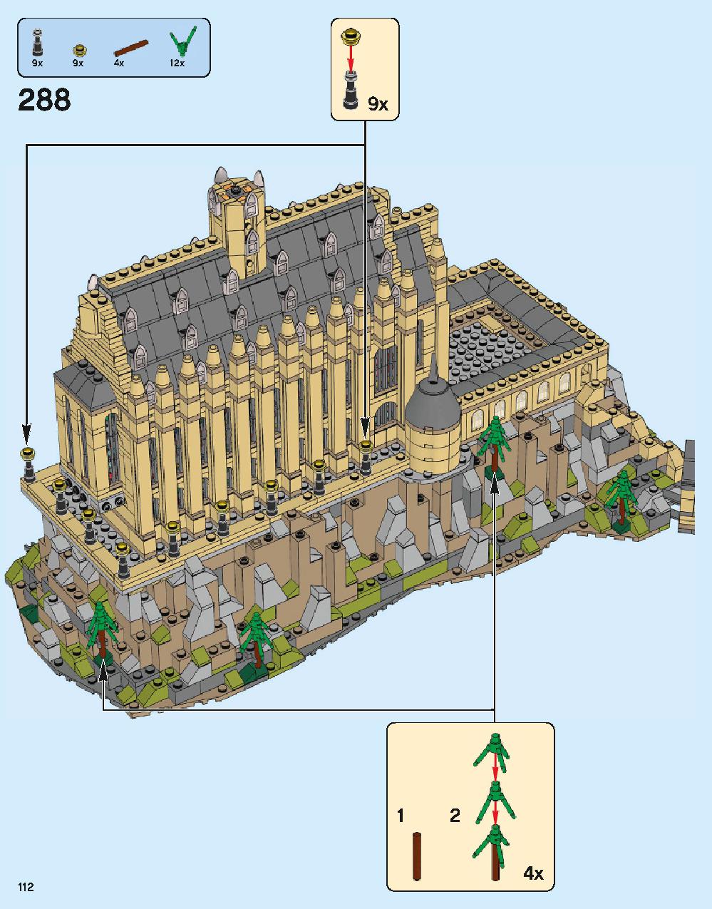 Hogwarts Castle 71043 LEGO information LEGO instructions 112 page