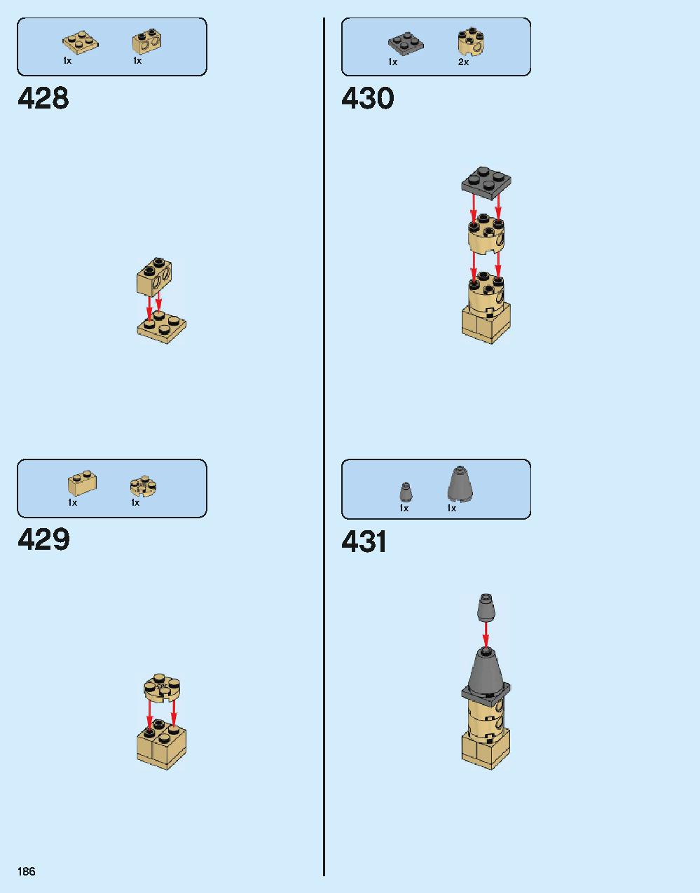 Hogwarts Castle 71043 LEGO information LEGO instructions 186 page