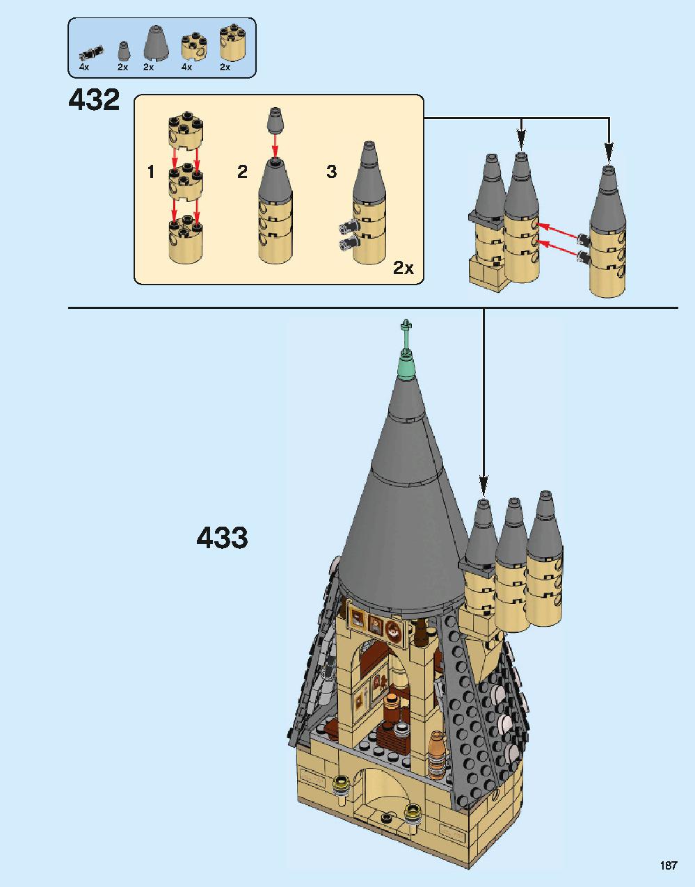 Hogwarts Castle 71043 LEGO information LEGO instructions 187 page
