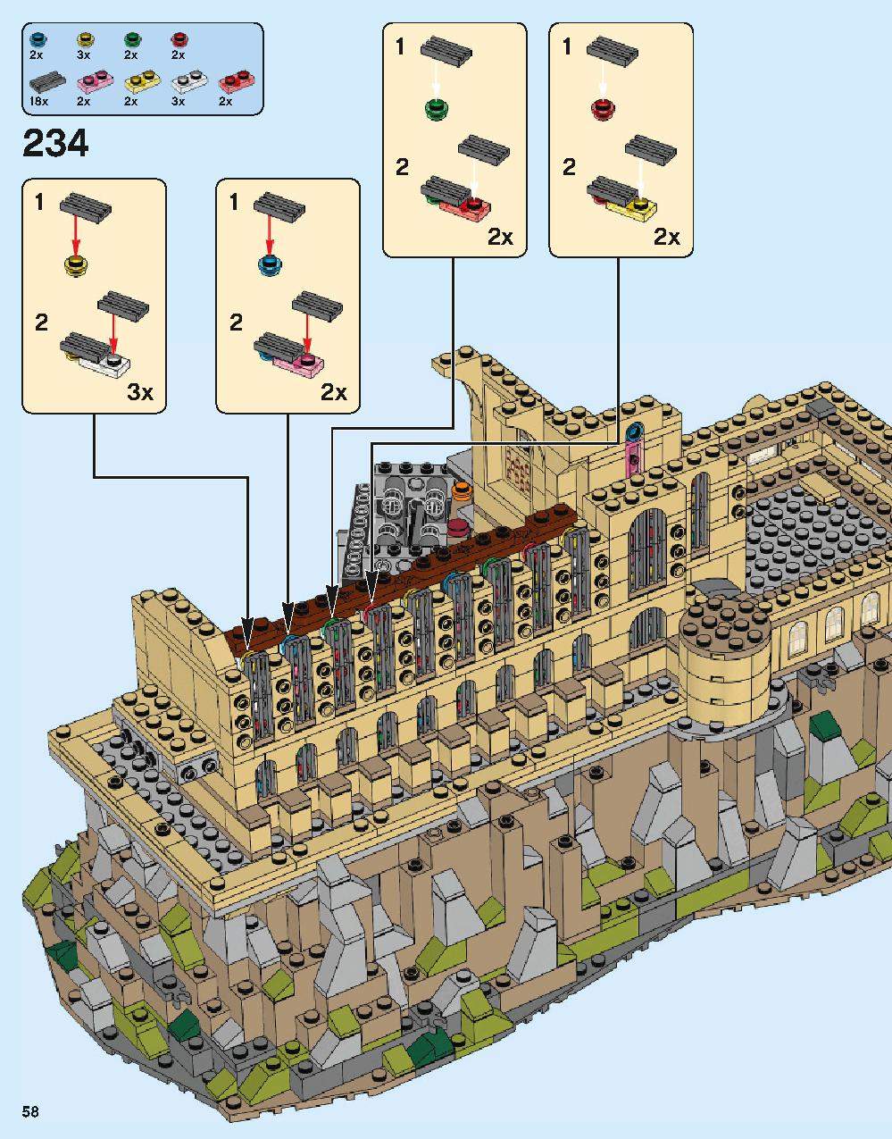 Hogwarts Castle 71043 LEGO information LEGO instructions 58 page