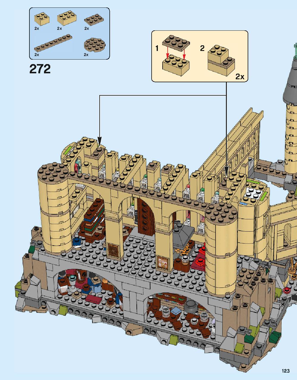 Hogwarts Castle 71043 LEGO information LEGO instructions 123 page