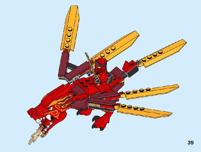 Kai's Fire Dragon 71701 LEGO information LEGO instructions 39 page