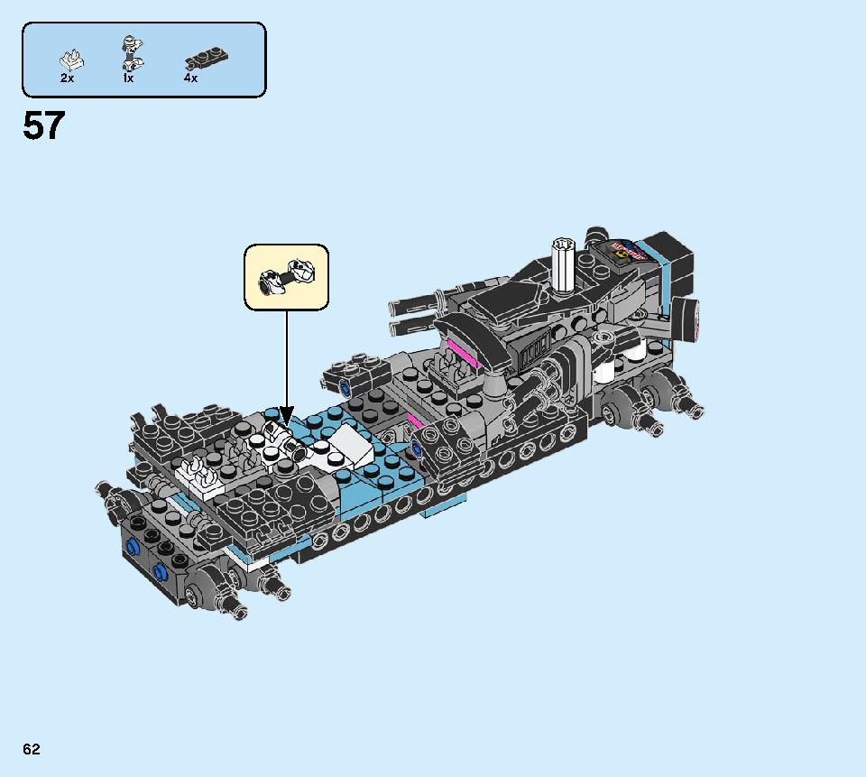 ニンジャテクノバスター 71710 レゴの商品情報 レゴの説明書・組立方法 62 page