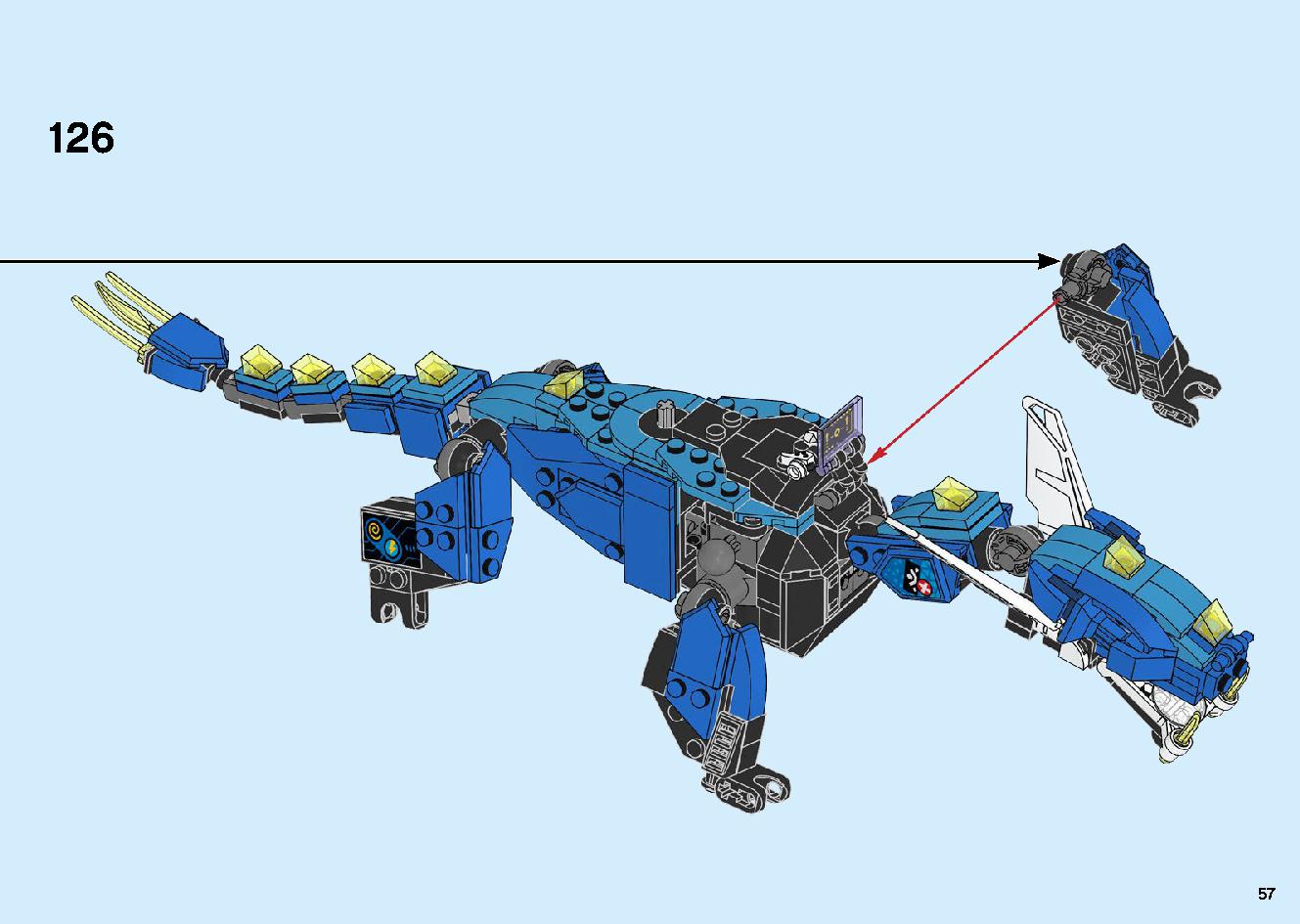 Jay's Cyber Dragon 71711 LEGO information LEGO instructions 57 page
