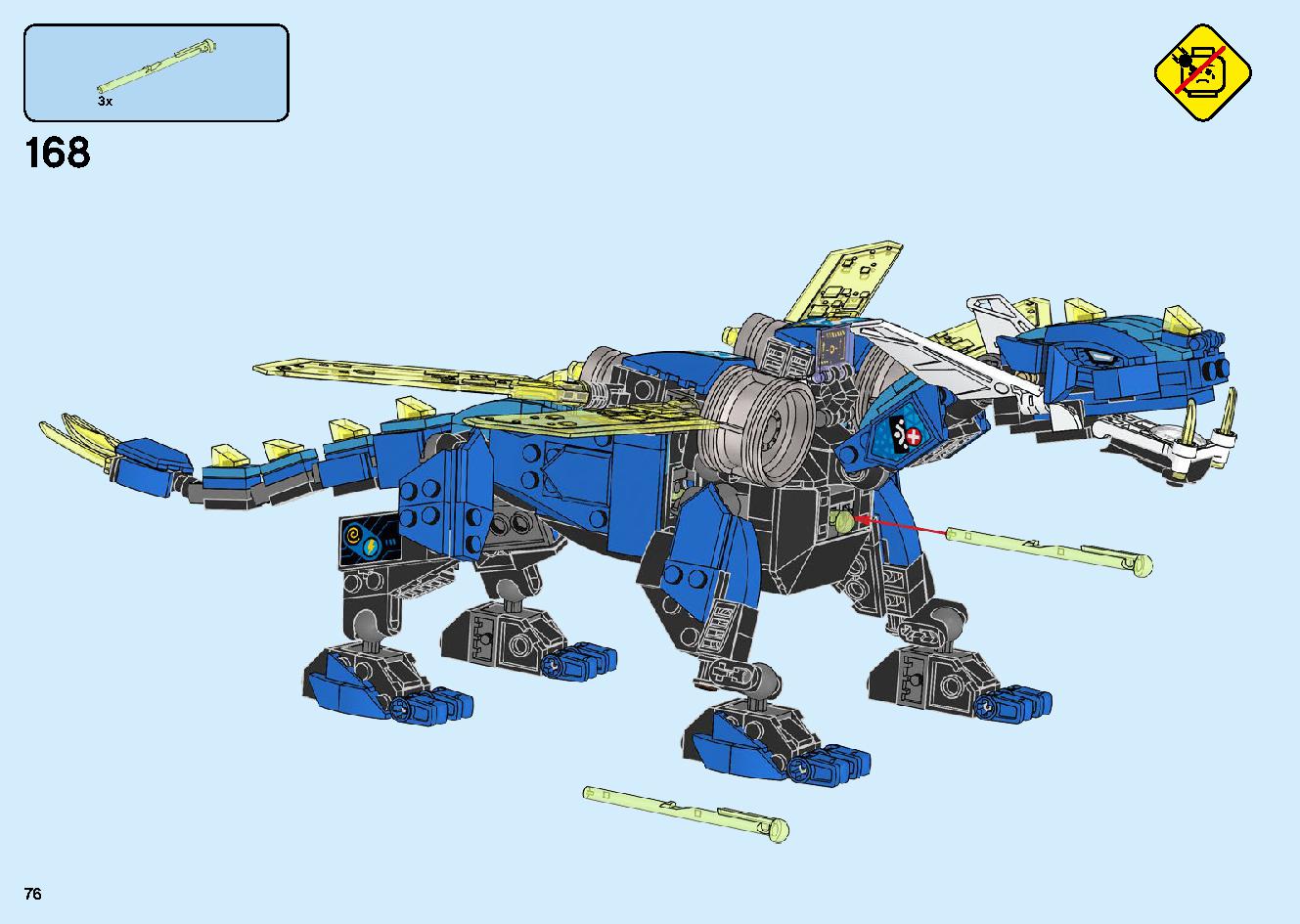 Jay's Cyber Dragon 71711 LEGO information LEGO instructions 76 page