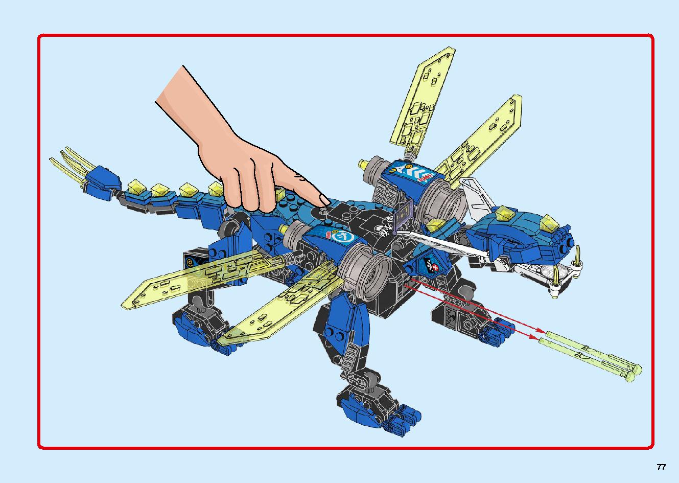 Jay's Cyber Dragon 71711 LEGO information LEGO instructions 77 page