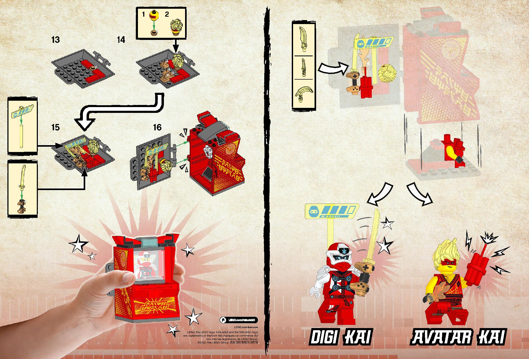 Kai Avatar - Arcade Pod 71714 LEGO information LEGO instructions 2 page