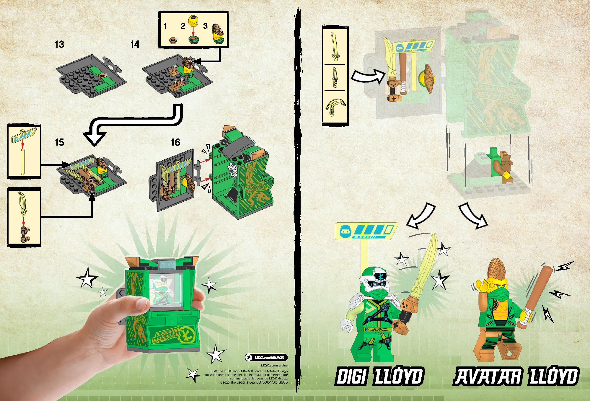 Lloyd Avatar - Arcade Pod 71716 LEGO information LEGO instructions 2 page